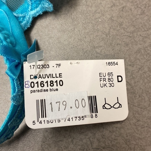 Prima Donna Deauville Paradise Blue Women's Luxury Underwire Full Cup Bra (NWT) - Picture 9 of 10